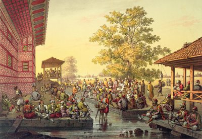 Scene in Bursa depicting a storyteller by Jean Brindesi